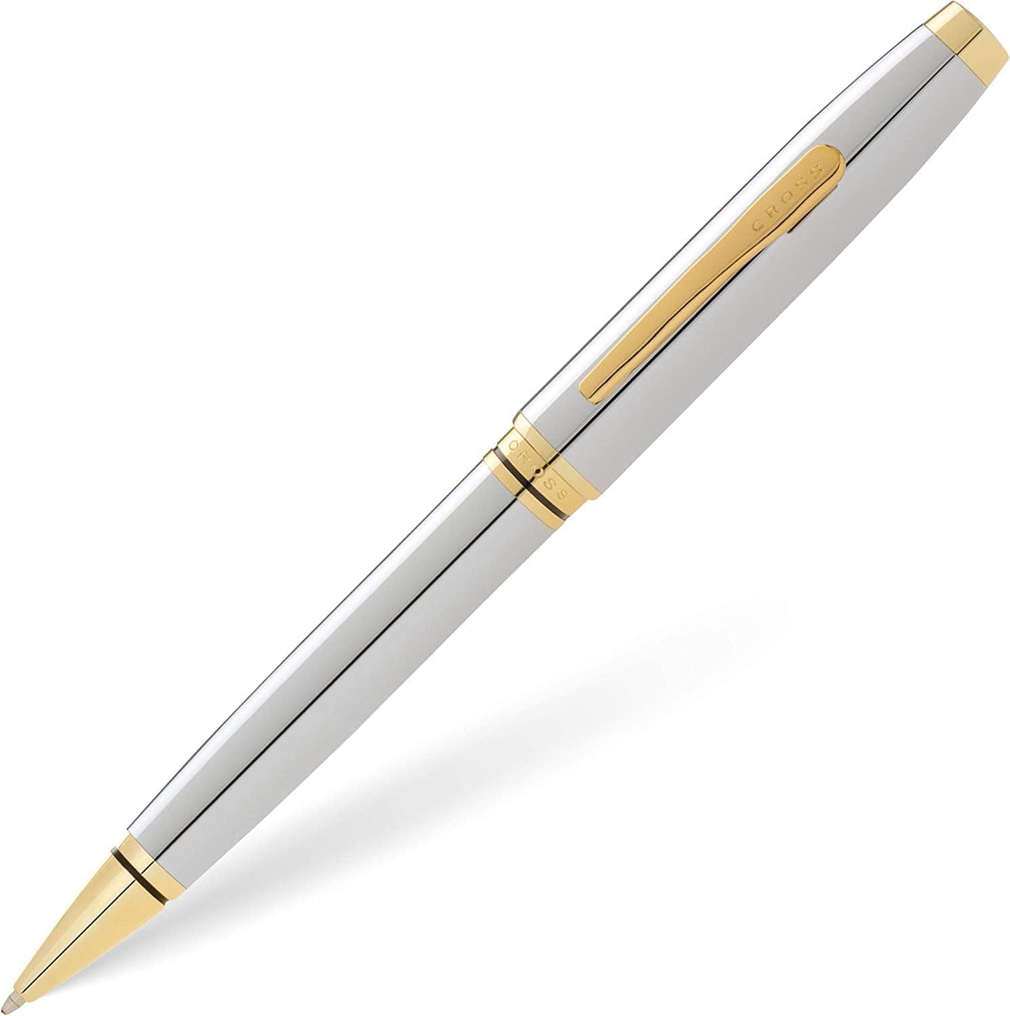 Cross Coventry Polished Chrome with Gold-Tone Ballpoint Pen - Refillable Pen for Smooth Writing - Professional, Elegant Accessory - Black Ink - Long-Lasting Use - Desk Essential - Gift-Ready