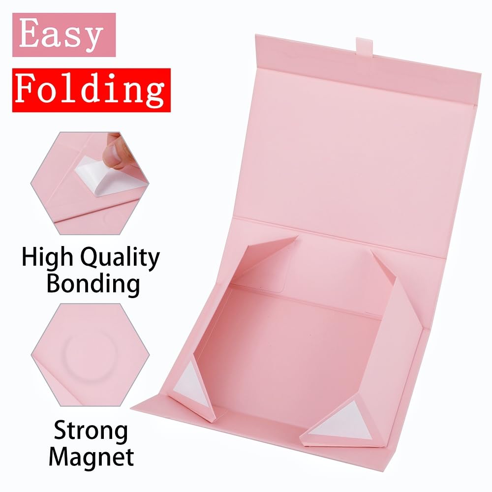 PLINJOY Extra Large Pink Gift Box 16.5x14x5.5 Inches,Gift Boxs for Presents with Lid Magnetic Closure Collapsible,Bridesmaid Proposal Box,Birthday, Christmas,for Clothes and Large Gifts