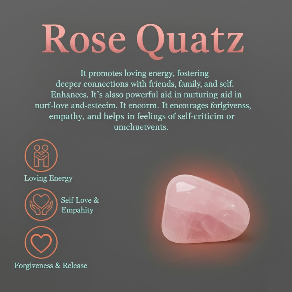 Rose Quartz Tumbled Stone – Natural Crystal for Love, Positivity & Energy Balance – Pocket Gemstone for Meditation, Reiki, Chakra & Spiritual Décor