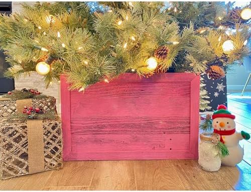 BARNWOODUSA Christmas Tree Collar or Box Made of Reclaimed Wood – Rustic Tr