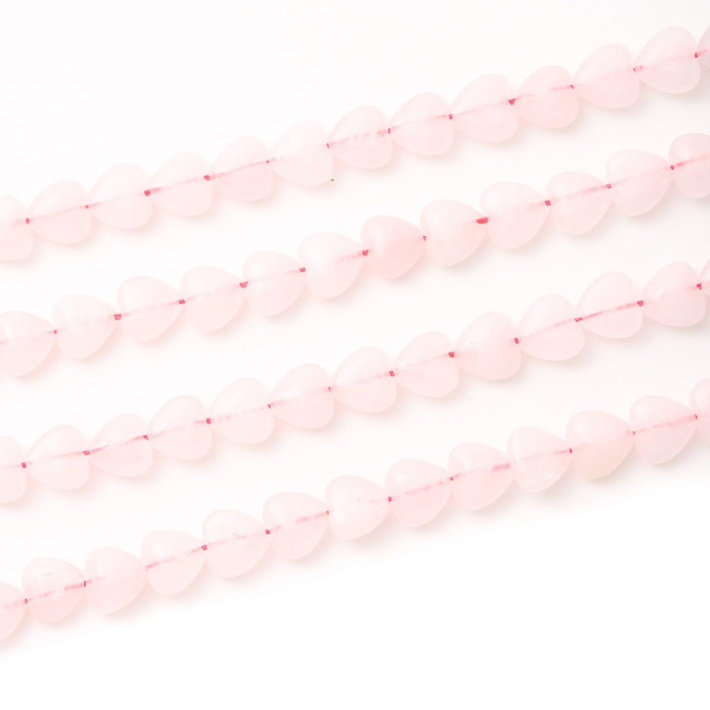 Natural Heart Shaped Rose Quartz Stone Beads 10mm Loose Crystal Healing Beads for DIY Necklace Bracelet Making Gemstone Craft Supplies