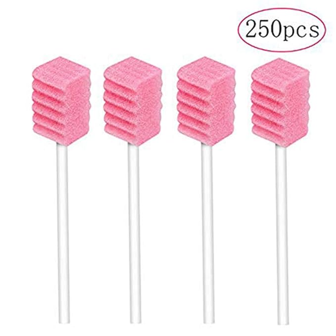 Disposable Oral Swabs, Sterile Dental Sponge Swabsticks Unflavored for Mouth & Gum Cleaning (250 Pack/box)