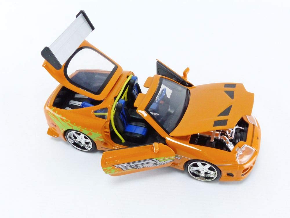 Jada Fast & Furious Brian’s 1995 Toyota Supra Diecast Model – 1:24 Scale Durable Die Cast Car – Includes Brian O' Conner Figure – Perfect for Collectors and Kids