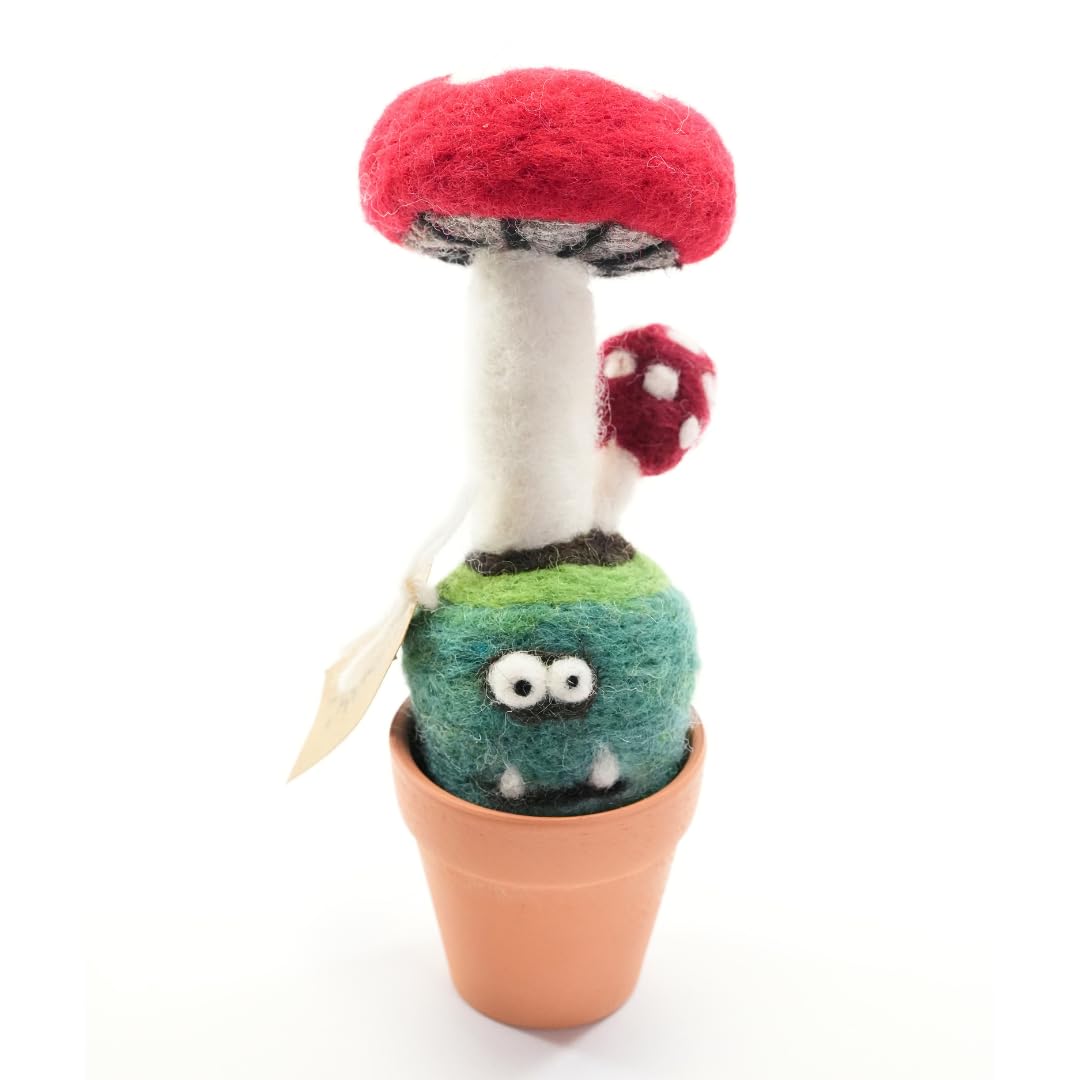 Woolbuddy Needle Felting Kit, Mushroom Monster Craft for Beginner Adults, Includes Supplies and Instructions, Creative Design for Unique DIY Projects