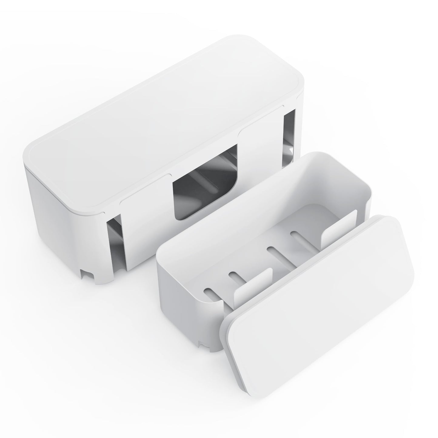 Power Strip Cover Box - Hide Power Strip for TVs and Computers, Electrically Safe Cord Organizer Box, Cord Box Crafted from Durable ABS Material (2pack,White)