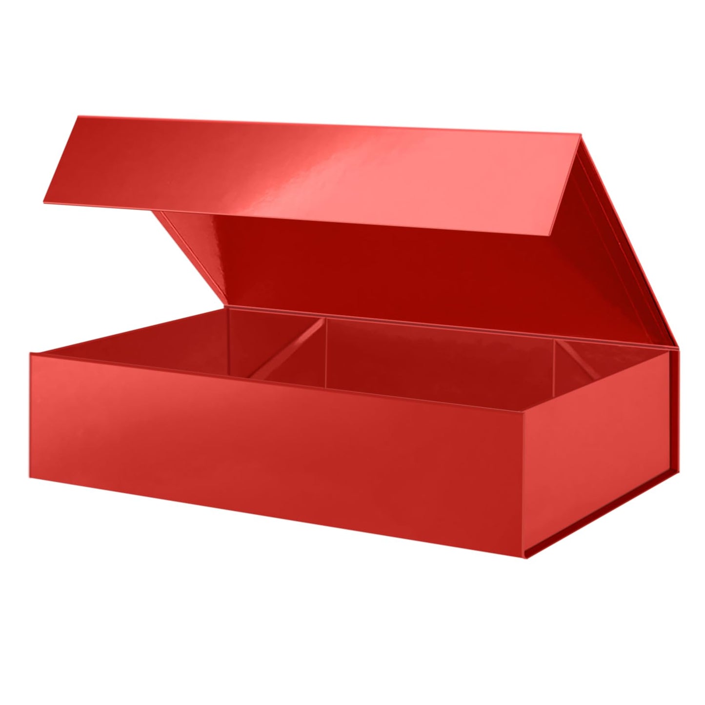 PACKHOME Mother's Day Extra Large Gift Box 17.5x11.3x4.3 Inches, Sturdy Shirt Box with Magnetic Lid for Clothes and Large Gifts (Glossy Red)