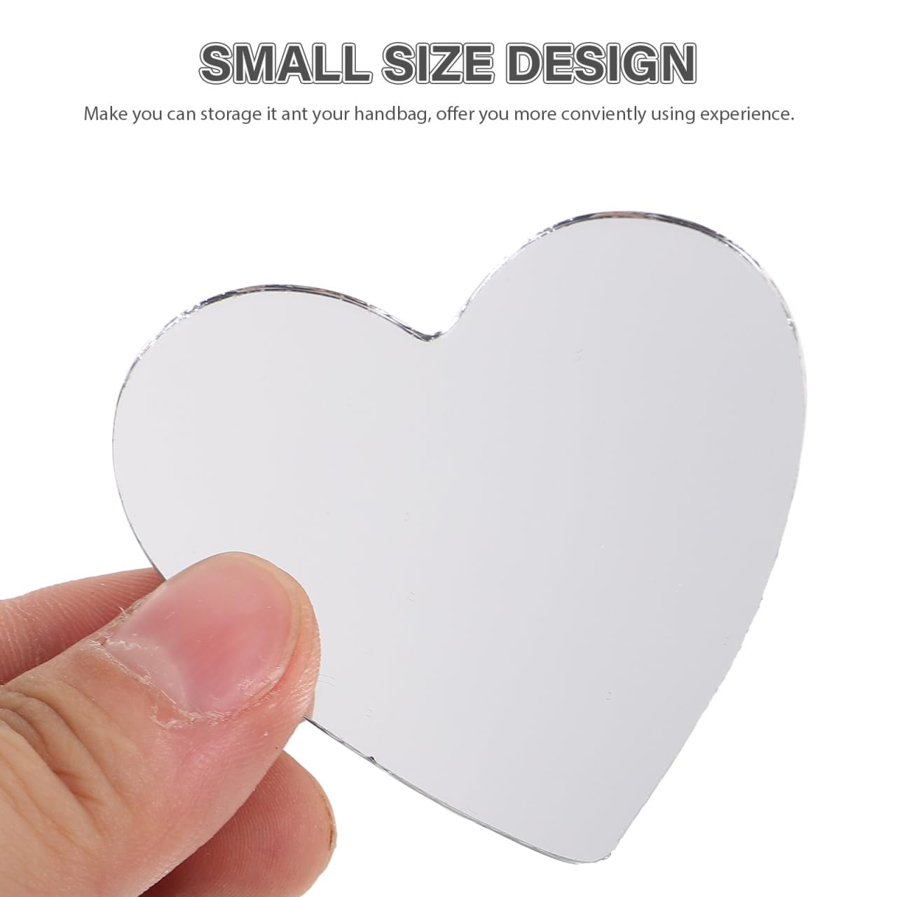 ULTNICE 20pcs Heart Shaped Glass Mirror Tiles: Mini Size Makeup Mirror for DIY Crafts, Portable Small for Handbag