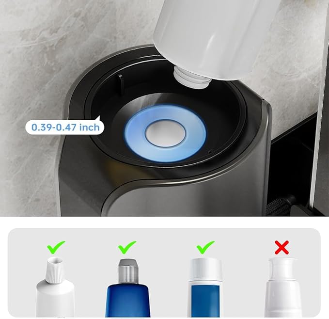 Automatic Toothpaste Dispenser Wall Mounted - Hands-Free Toothpaste Squeezer with 3 Speed Settings, 2 Toothbrush Holders & Strong Adhesive - Smart Bathroom Organizer for Kids and Adults