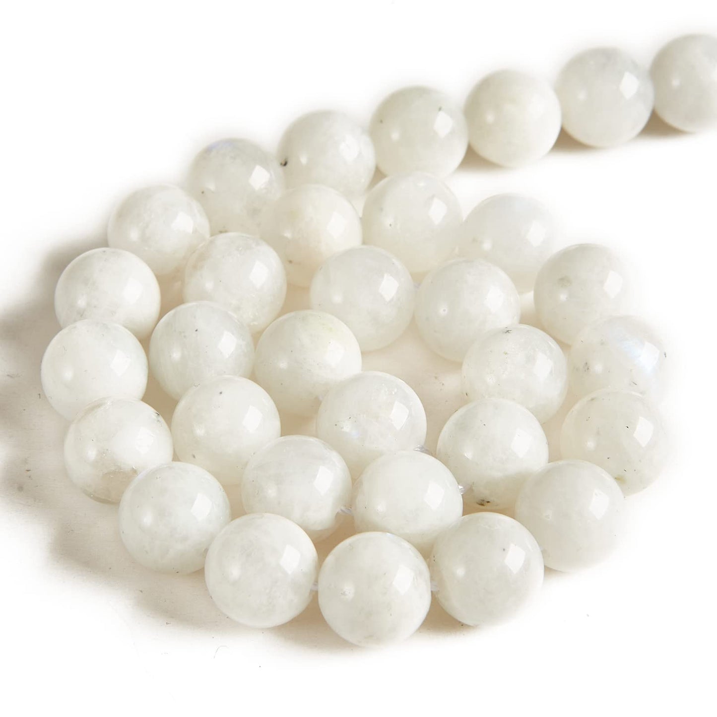 100pcs 8mm Moonstone Beads Natural Gemstone Beads Round Loose Beads for Jewelry Making
