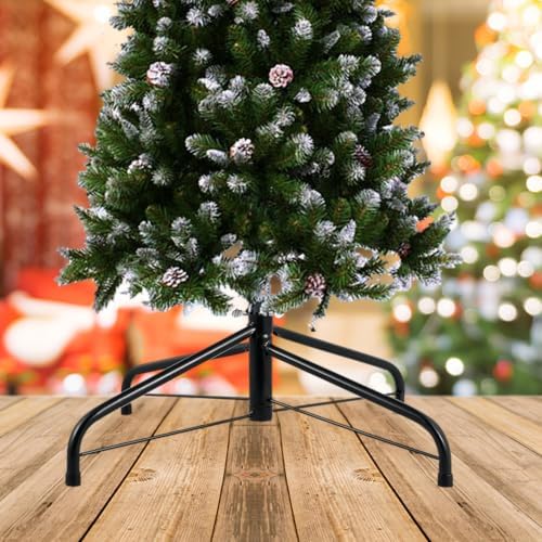 Black Iron Christmas Tree Stand with Four-leg Support for Indoor Use