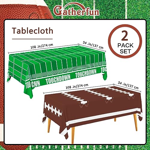 Football Party Decorations Disposable Tablecloth Plastic Touchdown Table Cover for Birthday Football Party Games Decoration 54 X 108Inch，2 Pack - style: FOOTBALL