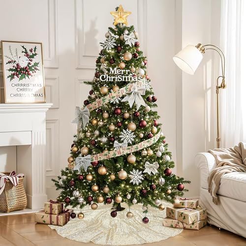Christmas Tree Skirt 48 Inch Holiday Part Decorations for Christmas Tree