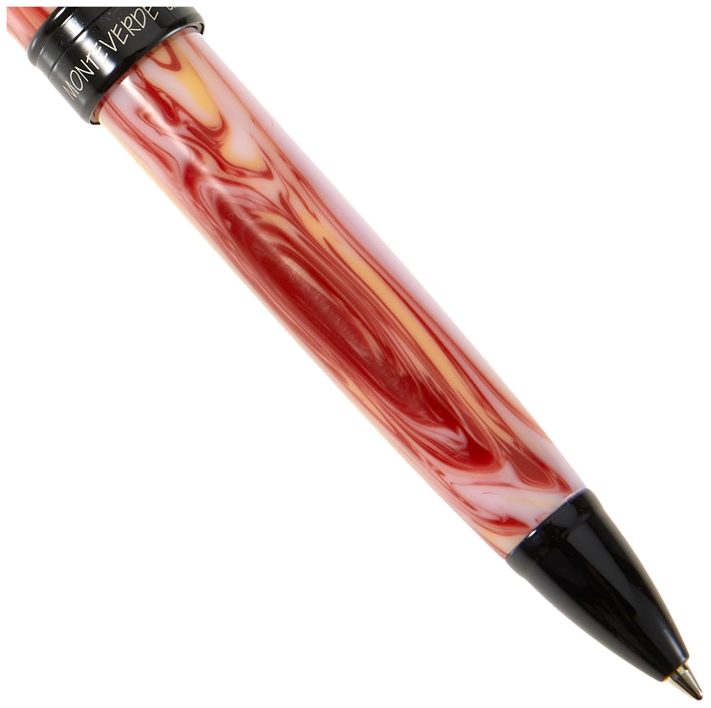 Monteverde USA Prima Red Swirl Ballpoint Pen - Handcrafted Resin, Refillable, Smooth Writing, Luxury Gift Box