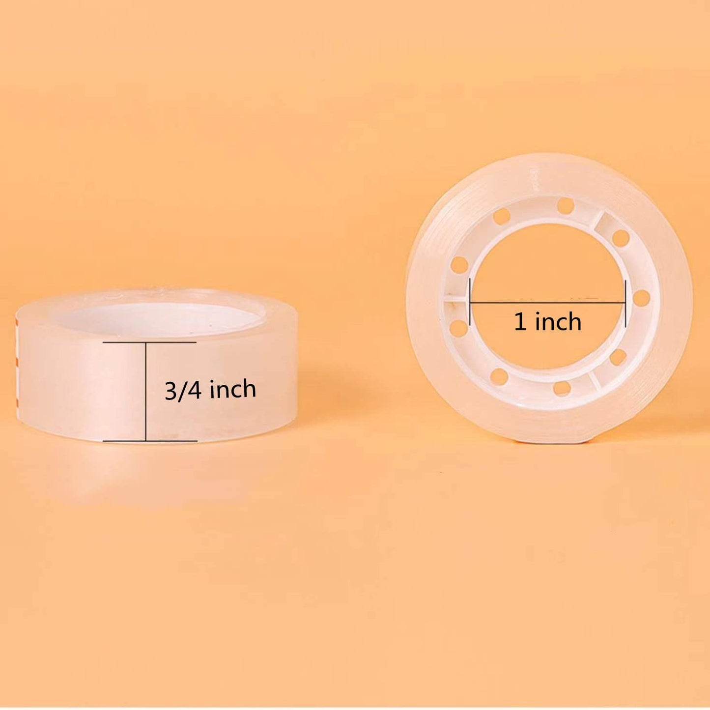 MJUNM 16 Rolls Transparent Tape, Clear Tape Refills for Dispenser, Tear by Hand, 3/4-Inch Clear Tape Refill Roll for Gift Wrapping,Office, Home, School