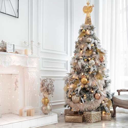 Noiclub Christmas Tree Topper Star Glitter Angel for 6-8FT Christmas Trees