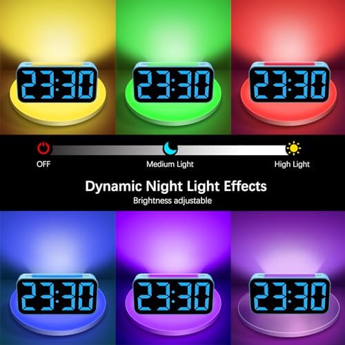 Topski Loud Alarm Clocks for Bedrooms Heavy Sleepers, Digital Clock with Night Light, Large Display, Dual Alarm, Snooze, Dimmable Bedside Alarm Clock for Kids Teens Boys Girls