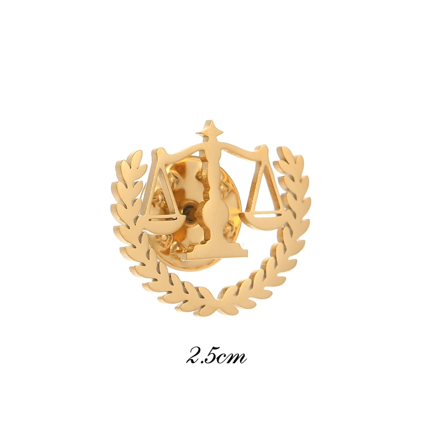Metal Balance Badges Suit Brooch Libra Scales Brooches For Men (gold 1)