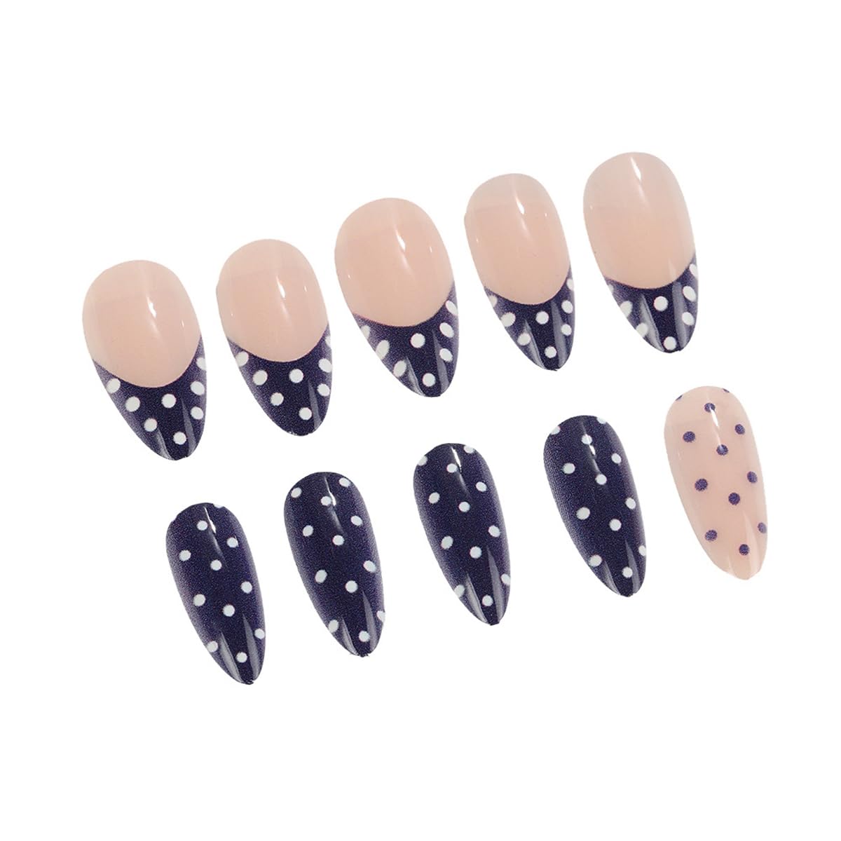 Summer Beach Press on Nails Medium Stiletto Nails Press on with 5D Shell, Flower & Starfish Design French Tip Fake Nails Rhinestones Glue on Nail Reusable Summer Nail for Women Manicure 24Pcs