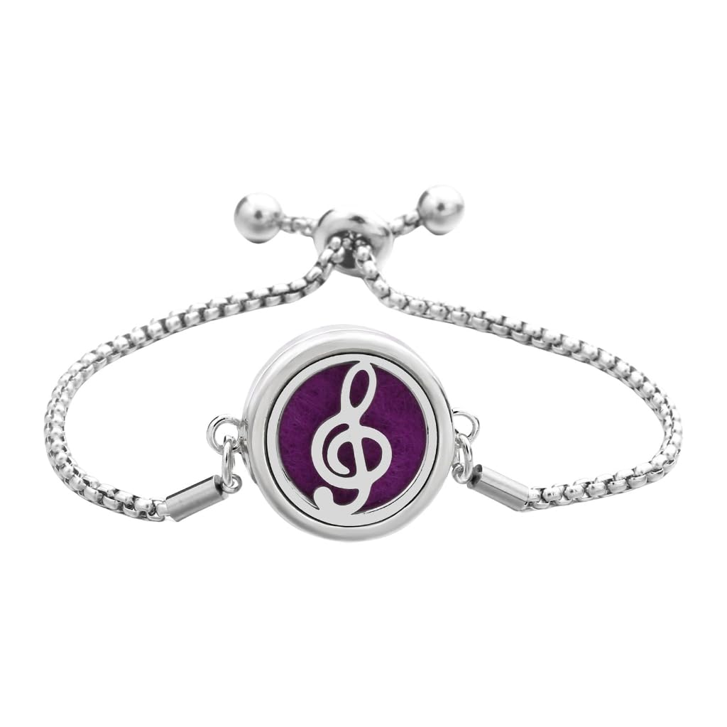Pyasuye Stainless Steel Adjustable Bracelet Essential Oil Diffuser Pendant Handchain Stylish Wristchain Fashion Jewelry