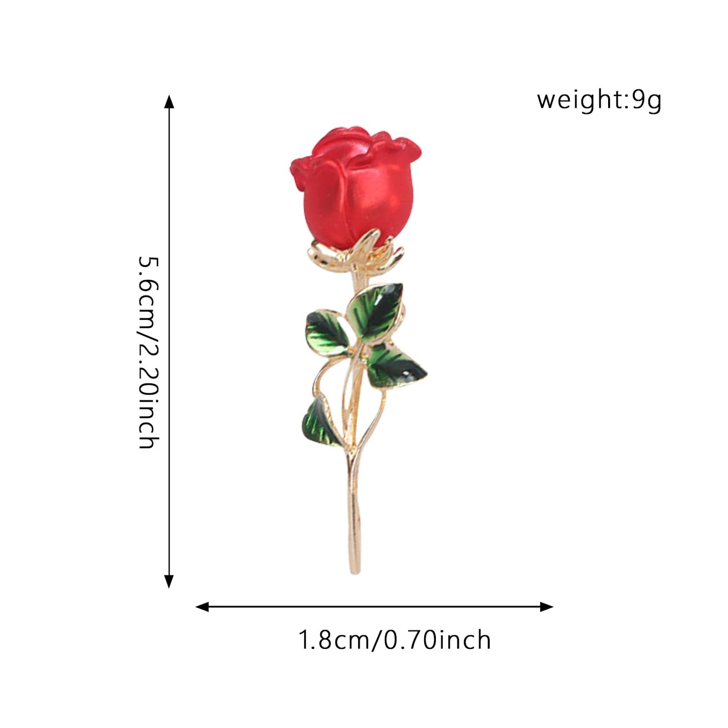 Seakuur Floral Elegant Red Rose Shape Brooch Pin for Women Mothers Day Accessory (Red)