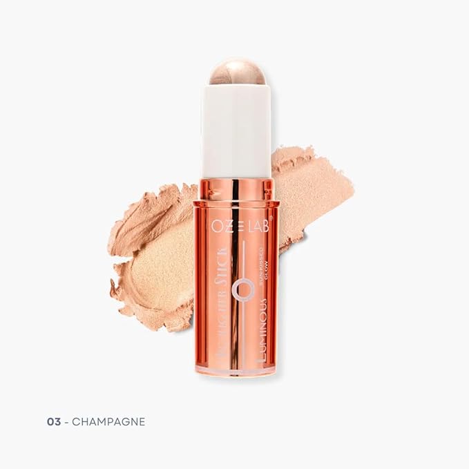 Rise and Shine Highlighter Stick Champagne Gold – Long-Lasting Creamy Glow, Buildable Shimmer, Easy Application, Vegan & Cruelty-Free, 8g/0.28fl.oz，pack of 1