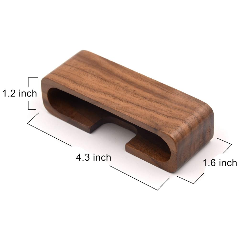 Bamber 3-Pack Walnut Wood Business Card Holder for Desk Wooden Business Card Organizer Case Stand