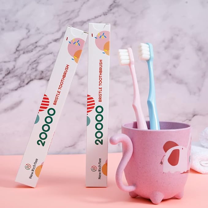 [Upgrade Version 4 Pack Micro Nano Extra Soft Toothbrush for Adult,20000 Soft Bristle Toothbrush for Sensitive Teeth or Gum Clean Effectively，Especially for Pregnant or Elderly.