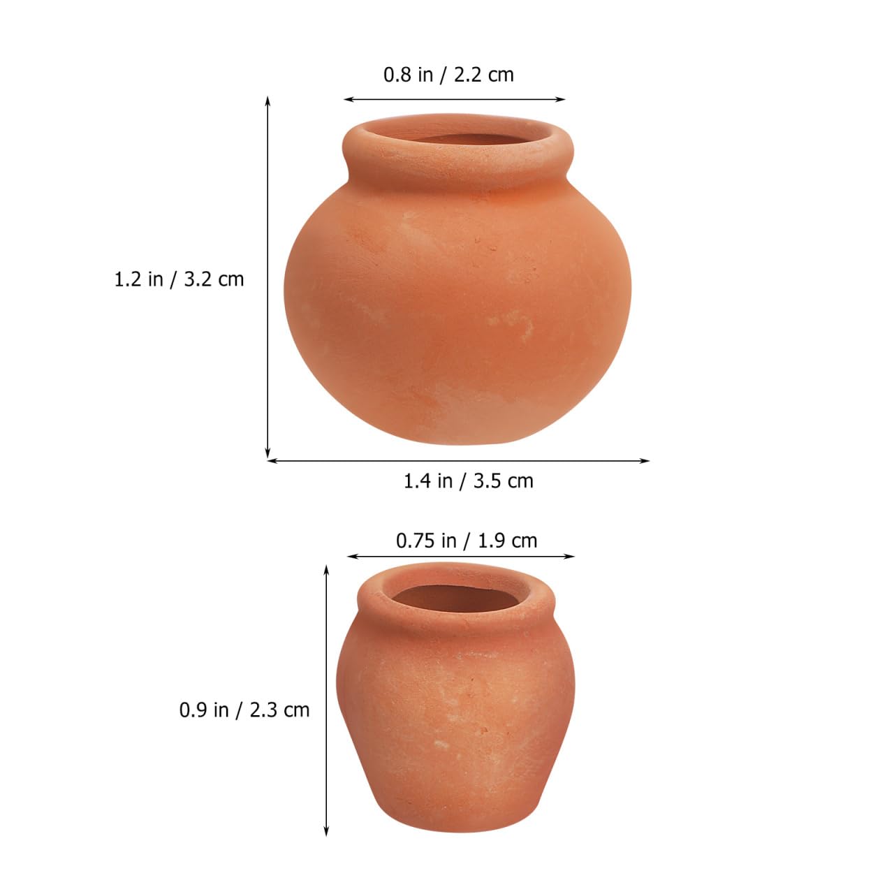 Mipcase 4pcs Mini Terracotta Succulent Pots Cute Nursery Containers for Indoor Plants Small Flower Breeding Pots Drainage Decorative Garden Planters for Home Office