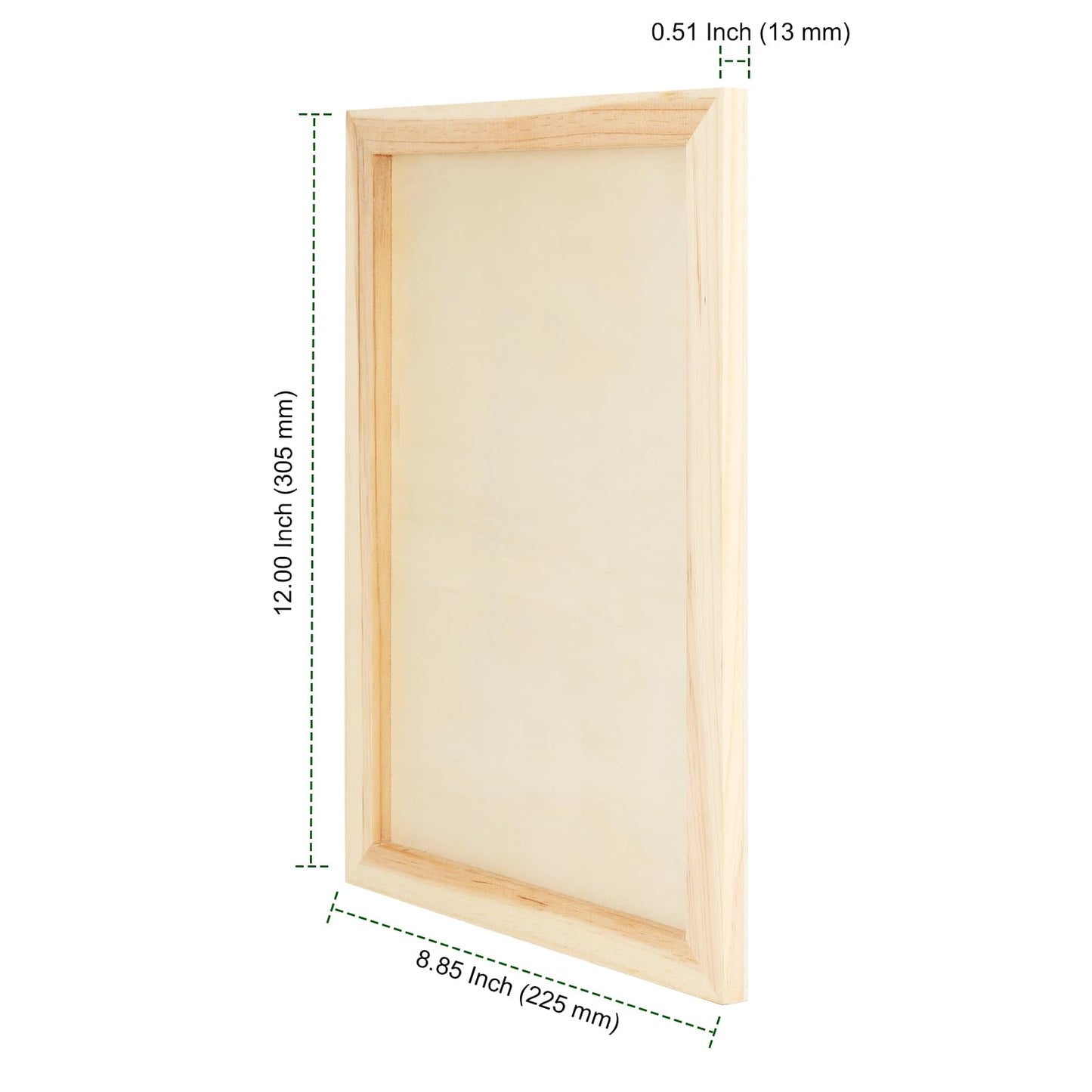 PINGEUI 12 Pack 9 x 12 Inch Blank Wood Canvas Panels, Unfinished Wooden Canvas Boards, Wood Cradled Painting Panel Boards, Artist Wooden Canvases for Painting, Pouring