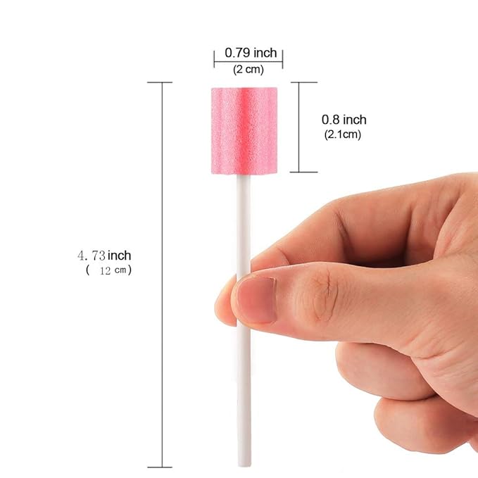 Wellgler's Oral Care Swabs Disposable- Pink 100 Counts