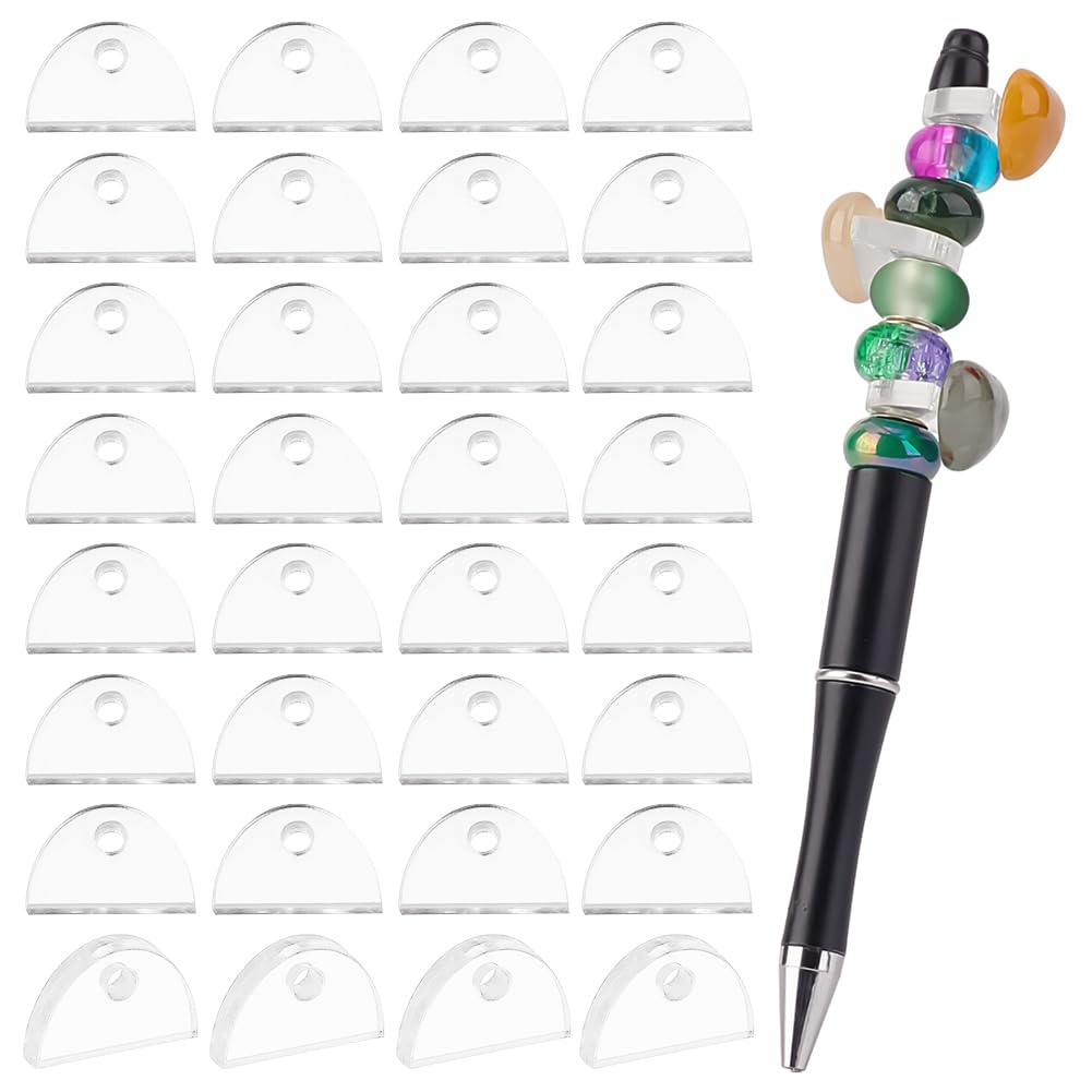 AHANDMAKER 100Pcs Beads for Pens, Clear Focal & Spacer Acrylic Pendants for Beadable Pen Kits & Jewelry Making DIY Supplies