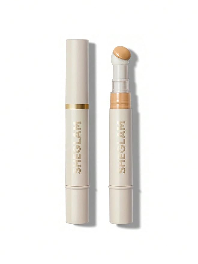 SHEGLAM Complexion Boost Concealer Sponge-Head Applicator Matte Liquid Concealer Long Lasting Brightening Color Corrector Weightless All-Day Long Lasting Hydrating Concealer-Nude