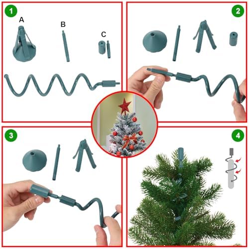 Christmas Tree Topper Holder Twist on Universal Tree Topper Stabilizer with Adjustable Attachment,Christmas Tree Topper Adapter Plastic Tree Topper Support Fits Most Basic Types