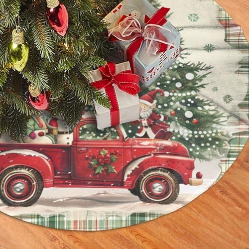 36 Inch Christmas Tree Skirt, Farmhouse Merry Xmas Holiday Home Decor