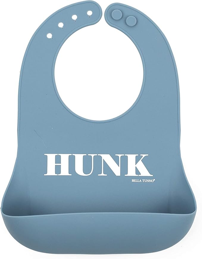 Bella Tunno Wonder Bib - Adjustable Silicone Baby Bibs for Boys, Durable and Waterproof BPA Free Silicone, Hunk
