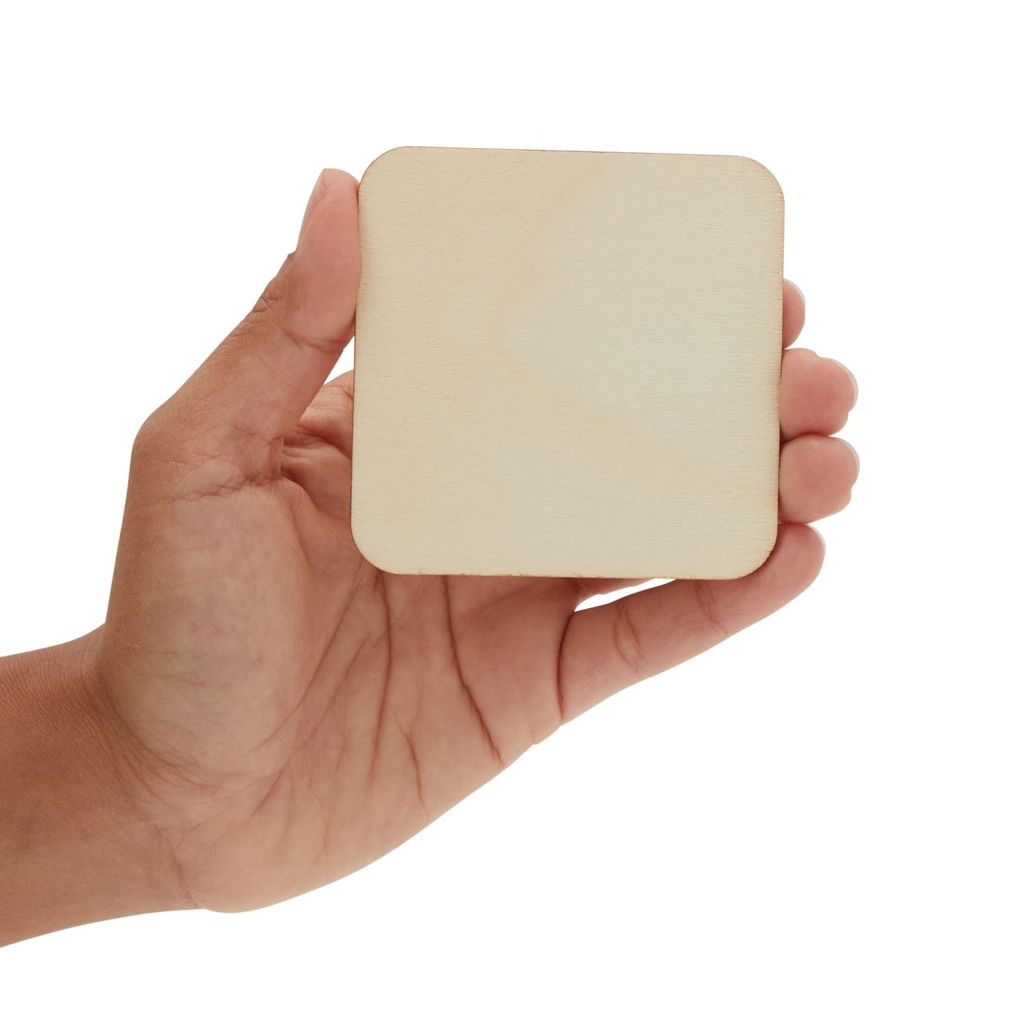 Bright Creations Unfinished Wood Squares - 3 x 3 in, Rounded Edges, 60-Pack - DIY Craft Blanks & Wooden Cutout Squares for Tile Crafts & Magnets