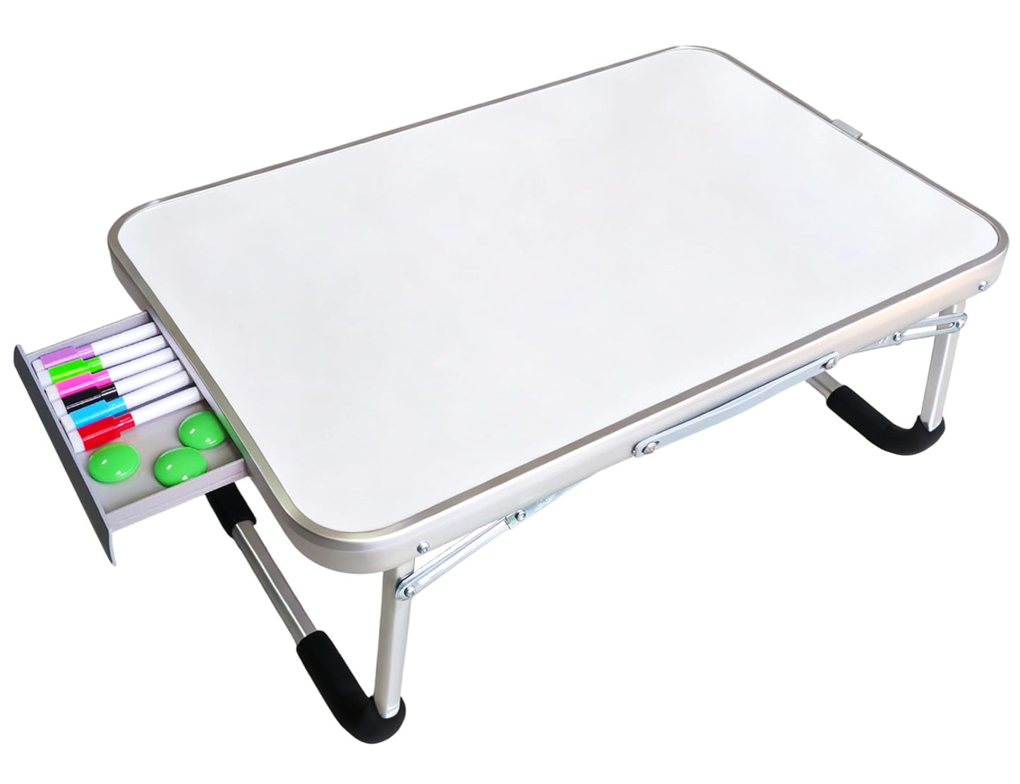 Lap Desk, Dry Erase Board Table with Markers & Magnets, Portable Foldable Art & Activity Desk for Drawing, Writing & Play, Home and Travel Use