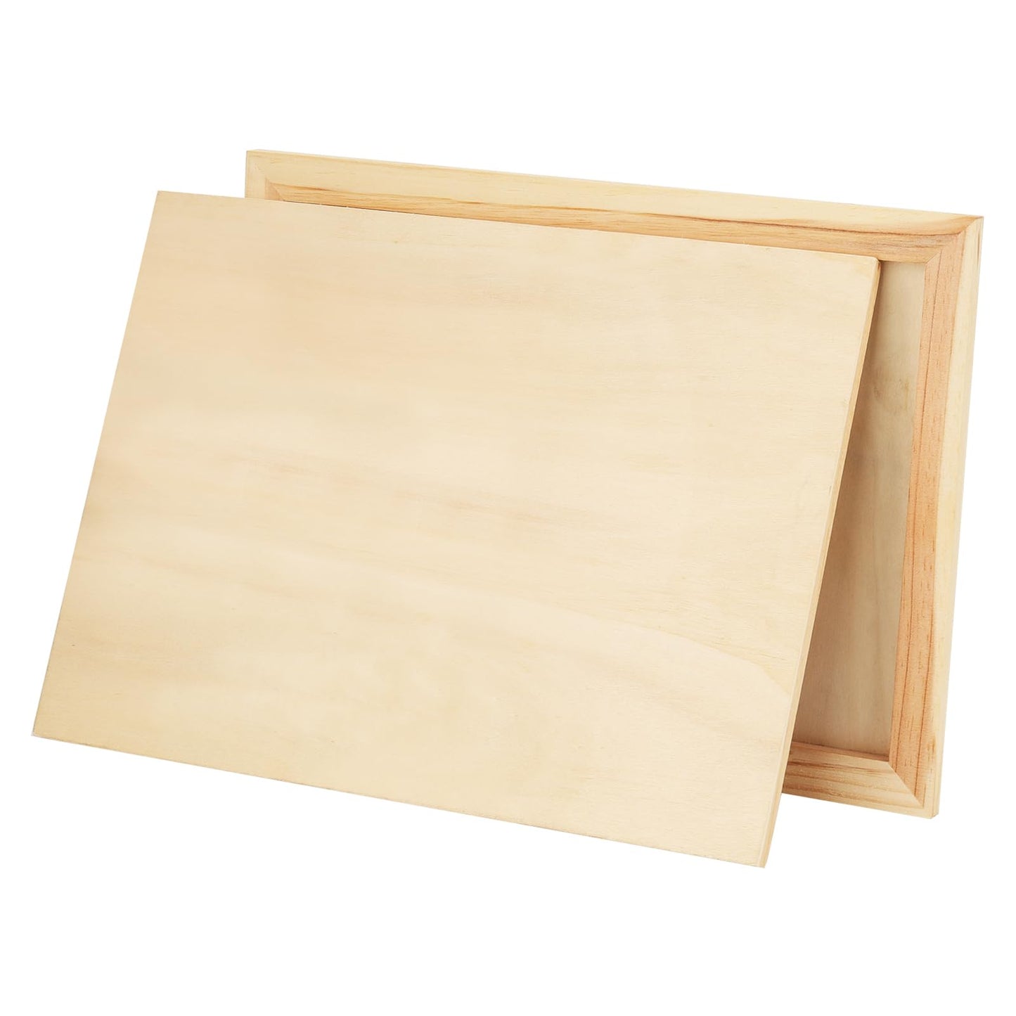 PINGEUI 12 Pack 9 x 12 Inch Blank Wood Canvas Panels, Unfinished Wooden Canvas Boards, Wood Cradled Painting Panel Boards, Artist Wooden Canvases for Painting, Pouring