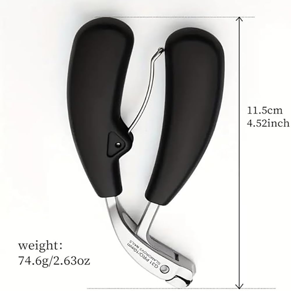 Heavy Duty Toe Nail Clippers for Men ，Ergonomic Non-Slip Long Handle Nail Clippers for Adults Seniors （Silver）