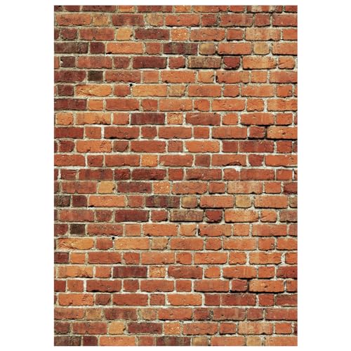 AIIKES 5X7FT Red Brick Wall Backdrop Brick Photography Backdrop Baby Birthday Party Graduation Home Decoration Background Photo Booth Studio Prop Banner 11-506 - size: 5X7FT