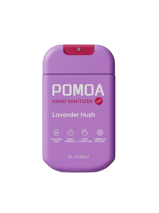 Alcohol Free Hand Sanitizer Spray, Non Irritating, Hydrating and Non Greasy, Gentle Fine Mist, Travel-Friendly Pocket Size 1 Fl Oz, Lavender Hush