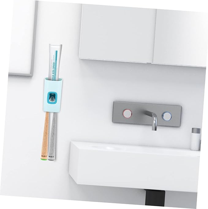 GALPADA 1pc Automatic Toothpaste Squeezer Wall-Mounted Non-Punch Easy to Use Toothpaste Dispenser Pump