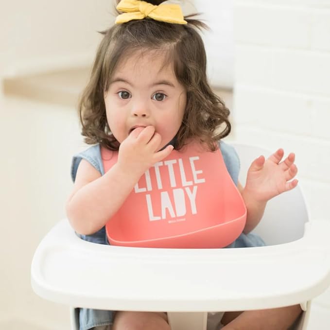 Bella Tunno Wonder Bib - Adjustable Silicone Baby Bibs for Girls, Durable and Waterproof BPA Free Silicone, Little Lady