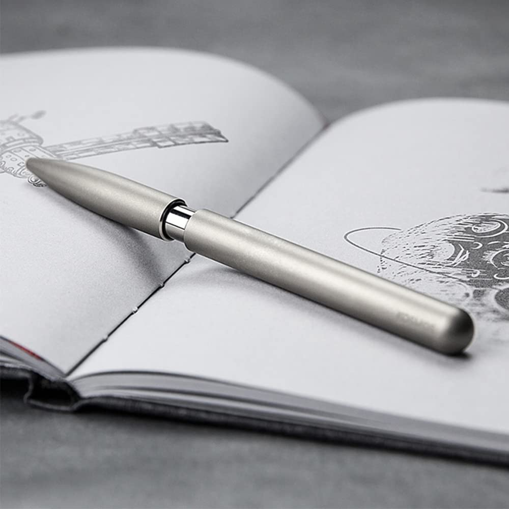stilform 200036 Ballpoint Pen - Patented Sliding Cap with Magnetic Mechanism - Matt Titanium