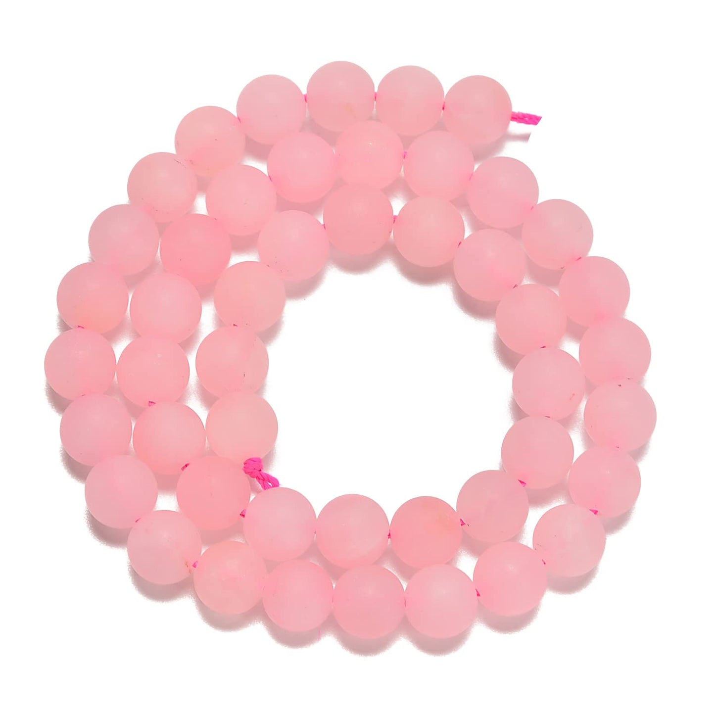 jodaying 10mm Pink Rose Quartz Matte Round Natural Gematone Loose Beads for Jewelry Making DIY 1 Strand 15"