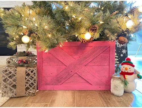 BARNWOODUSA Christmas Tree Collar or Box Made of Reclaimed Wood – Rustic Tr