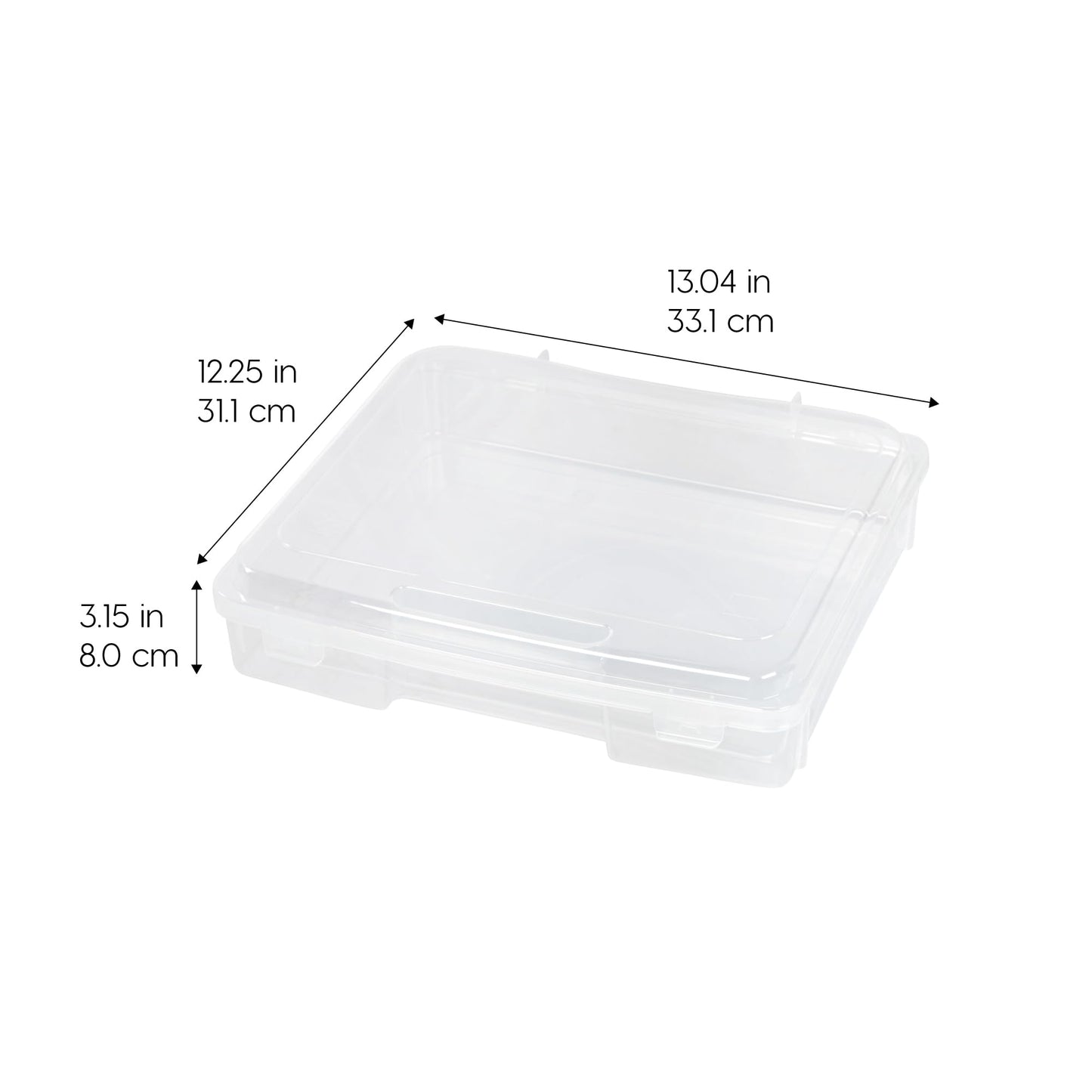 IRIS USA Board Game Storage Craft Organizer Box with Snap-Tight Latch Lid, 2-Pack Portable Plastic Case Bin for Puzzles, Magazines, Hobbies, Art Supplies, Fits 8.5" x 11" & A4 Papers, Thick, Clear