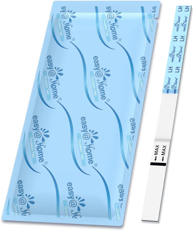 Easy@Home Ovulation Test Strips, 25 Pack Fertility Tests, Ovulation Predictor Kit, Powered by Premom Ovulation Predictor iOS and Android App, 25 LH Strips
