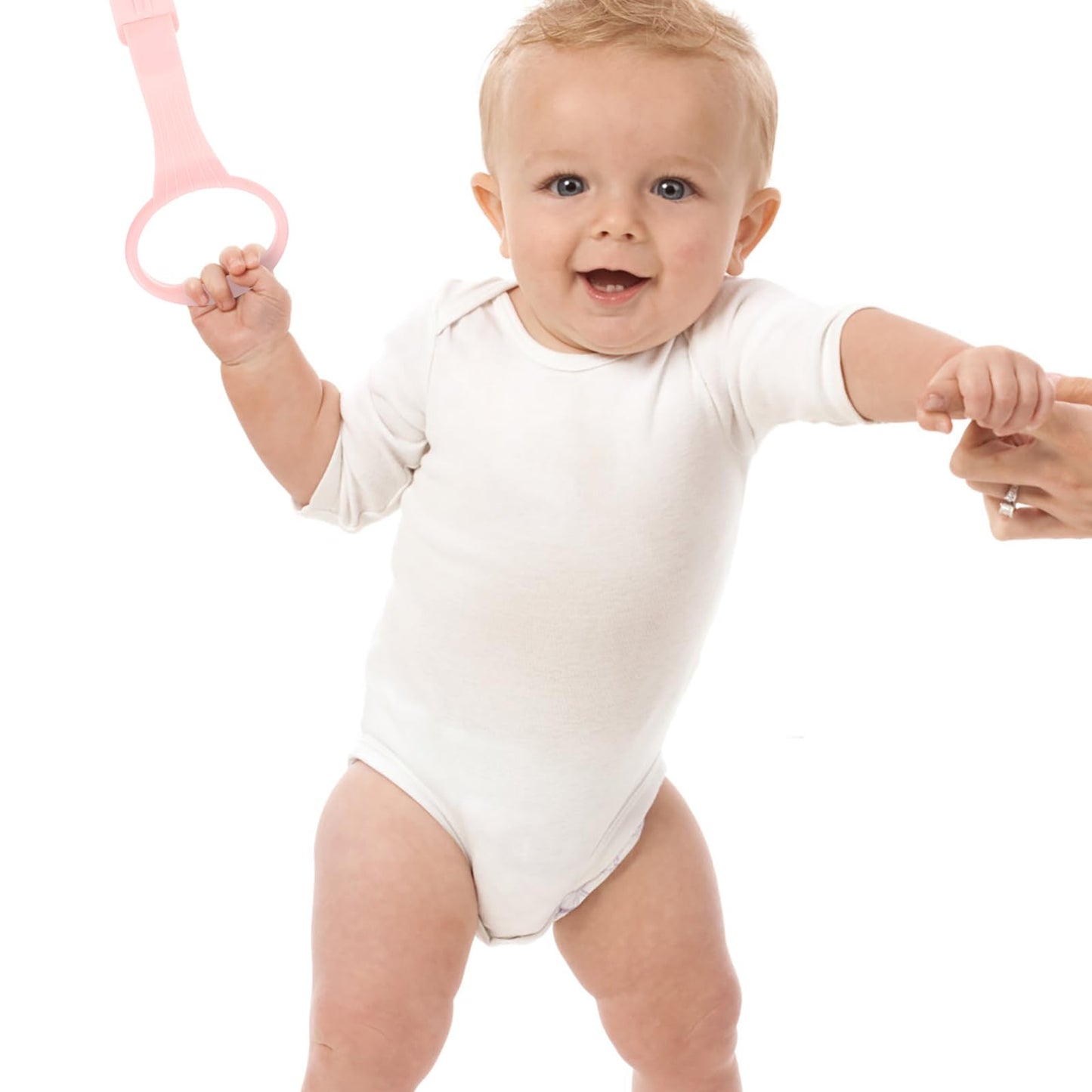 Awleynz 4Pcs Baby Playpen Pull up Rings, Pull up Rings for Play Pen, Playpen Accessories for Help Stand Up Walking Training Tool Newborn (Pink)
