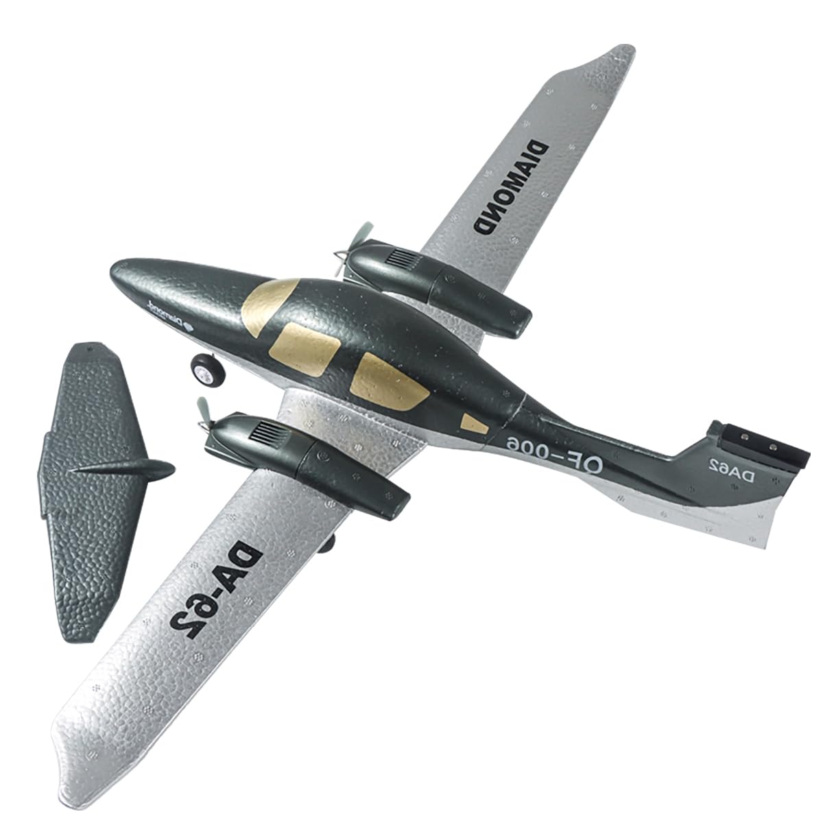 OTXKOO RC Plane Remote Control Airplane RTF 2 Chanel Radio Control Diamond Airpcraft for Beginners Wingspan 550mm (2 Batteries)